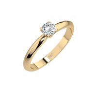EDELIND Bague Solitaire Classique Or Jaune 585 avec Diamant 0.15 ct - Bague de Fiançailles Femme, Taille 65 (Ø20.7 mm)