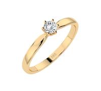 EDELIND Bague Solitaire Classique Or Jaune 585 avec Diamant 0.15 ct - Bague de Fiançailles Femme, Taille 65 (Ø20.7 mm)