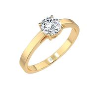 EDELIND Bague Solitaire Classique Or Jaune 585 avec Diamant 0.5 ct - Bague de Fiançailles Femme, Taille 65 (Ø20.7 mm)