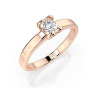 EDELIND Bague Solitaire Classique Or Rose 585 avec Diamant 0.15 ct - Bague de Fiançailles Femme, Taille 63 (Ø20 mm)