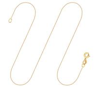 EDELIND Chaîne d'Ancre ronde en Or Jaune 375/1000, 50 cm,0,8 mm avec Fermoir à ressort - Cadeau original pour Femme