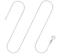 EDELIND Chaîne Maille Gourmette plate en Or Blanc 375/1000, 45 cm,1,1 mm avec Fermoir à ressort - Cadeau original pour Femme