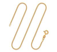 EDELIND Chaîne Maille Gourmette plate en Or Jaune 750/1000, 50 cm,1,4 mm avec Fermoir mousqueton - Cadeau original pour Femme