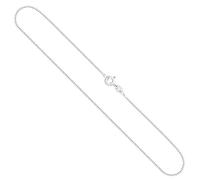 EDELIND Chaîne Maille Vénitienne en Or Blanc 375/1000, 50 cm,0,7 mm avec Fermoir à ressort - Cadeau original pour Femme