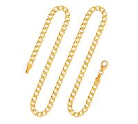 EDELIND Chaîne pour Homme Maille Gourmette large en Or Jaune 14 k (585), 42 cm, 3.9 mm, avec Fermoir mousqueton avec boucle