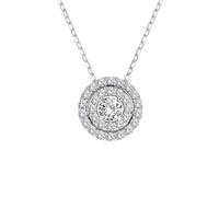 EDELIND Collier en or 585 avec diamant 0,24 carats - Avec 31 véritables diamants - Pour femme - Bijou symbolique comme cadeau, Or blanc 585 (14 carats), Diamant