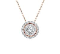 EDELIND Collier en or 585 avec diamant 0,24 carats - Avec 31 véritables diamants - Pour femme - Bijou symbolique comme cadeau, Or rose 585 (14 carats), Diamant