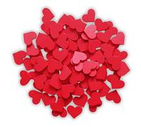 edelkern Lot de 100 pièces en bois XXL - Cœurs rouges (100 petits cœurs) - Belle décoration (décoration) pour bricoler (DIY)
