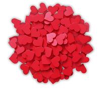 edelkern Lot de 200 pièces en bois XXL - Cœurs rouges (200 petits cœurs) - Belle décoration (décoration) pour le bricolage (DIY)