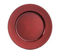 EDELMAN-Assiette décorative rouge en plastique Mila - diamètre 33 cm