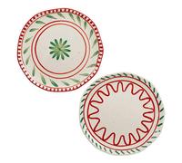 EDELMAN-Assiette plate blanche, verte et rouge Venda - diamètre 27 cm