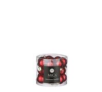 EDELMAN-Boîte de 24 mini boules de Noël en verre rouge foncé - diamètre 2,5 cm