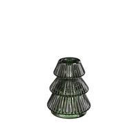 EDELMAN-Bougeoir en verre vert foncé forme arbre de Noël - diamètre 6,5 x H 8 cm