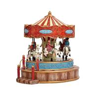EDELMAN-Carrousel pour village de Noël en polyrésine coloris multicolore avec adaptateur LuVille - 16 x 17,5 x 18 cm