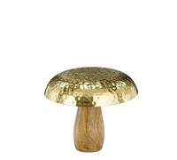 EDELMAN-Champignon rond en bois et résine or - diamètre 15 x 14 cm