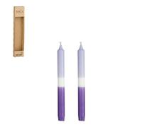 EDELMAN-Ensemble de 2 bougies flambeau dipdye bleu clair - diamètre 2,2 x H 25 cm