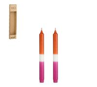 EDELMAN-Ensemble de 2 bougies flambeau dipdye orange - diamètre 2,2 x H 25 cm