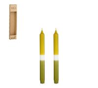 EDELMAN-Ensemble de 2 bougies flambeau dipdye vert clair - diamètre 2,2 x H 25 cm