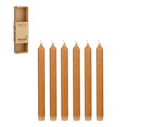 EDELMAN-Ensemble de 6 bougies flambeau marron - diamètre 2,2 x H 25 cm