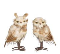 EDELMAN-Figurine décorative hibou à poser coloris beige - 31 x 18 x 15 cm