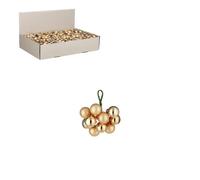 EDELMAN-Grappe de boules de Noël en verre or sur fil - diamètre 2 cm