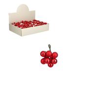 EDELMAN-Grappe de boules de Noël en verre rouge sur fil - diamètre 2 cm