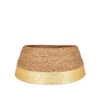 EDELMAN-Jupe de sapin de Noël en jacinthe d’eau naturelle avec bordure or Mica Decorations - diamètre 58 x H 26 cm