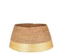 EDELMAN-Jupe de sapin de Noël en jacinthe d’eau naturelle avec bordure or Mica Decorations - diamètre 50 x H 26 cm