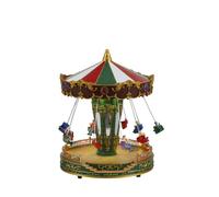 EDELMAN-Manège multicolore à sièges lumineux éclairage blanc chaud sur piles - diamètre 21 x H 17 cm