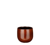 EDELMAN-Pablo pot rond coloris marron en céramique - diamètre 14 x 12 cm