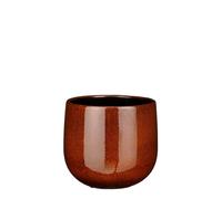 EDELMAN-Pablo pot rond coloris marron en céramique - diamètre 18 x 16 cm