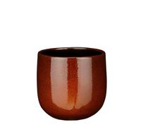 EDELMAN-Pablo pot rond coloris marron en céramique - diamètre 21 x 19 cm