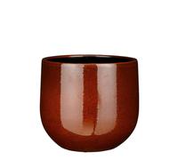 EDELMAN-Pablo pot rond coloris marron en céramique - diamètre 25 x 20 cm