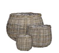 EDELMAN-Panier rond en osier gris Marcia - diamètre 26 x H 24 cm