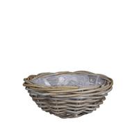 EDELMAN-Panier rond en osier gris Marcia - diamètre 30 x H 12 cm