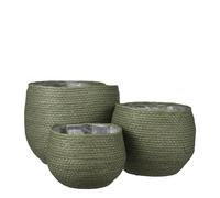 EDELMAN-Panier rond vert en papier Jorck - diamètre 22 x H 19 cm