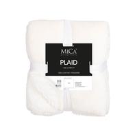 EDELMAN-Plaid polaire blanc cassé en polyester Mardy - 200 x 150 cm