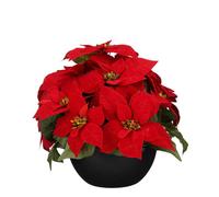 EDELMAN-Plante artificielle Poinsettia rouge en pot - diamètre 35 x H 30 cm