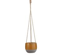 EDELMAN-Pot à suspendre ocre en céramique Mica Décorations Resa - H 13,5 x diamètre 16 cm
