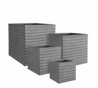 EDELMAN-Pot carré en matière synthétique gris Corda - 37 x 37 x 37 cm