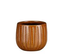 EDELMAN-Pot rond Edelman Hollande cannelé ocre Pablo - diamètre 24 x H 12 cm