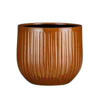 EDELMAN-Pot rond Edelman Hollande cannelé ocre Pablo - diamètre 25 x H 20 cm