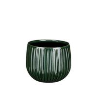 EDELMAN-Pot rond Edelman Hollande cannelé vert foncé Pablo - diamètre 16 x H 14 cm