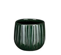 EDELMAN-Pot rond Edelman Hollande cannelé vert foncé Pablo - diamètre 24 x H 12 cm