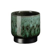 EDELMAN-Pot rond Thiago coloris vert en terre cuite - diamètre 15 cm x 14 cm