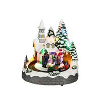 EDELMAN-Scène lumineuse Noël train coloris multicolore - 19,5 x 20,5 cm