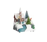 EDELMAN-Scène pour village de Noël coloris multicolore église - 11,5 x 9,5 x H 14 cm (produit vendu à l'unité, livré aléatoirement parmi trois