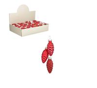 EDELMAN-Suspension décorative pomme de pin coloris rouge - 6 cm