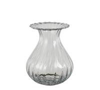 EDELMAN-Vase rond en verre transparent strié - diamètre 20 x H 25 cm