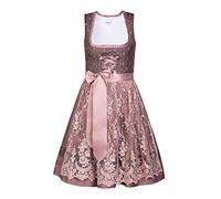 Edelnice Dirndl Laisse pour enfant avec chemisier, tablier et charivari - Rose - 10 ans